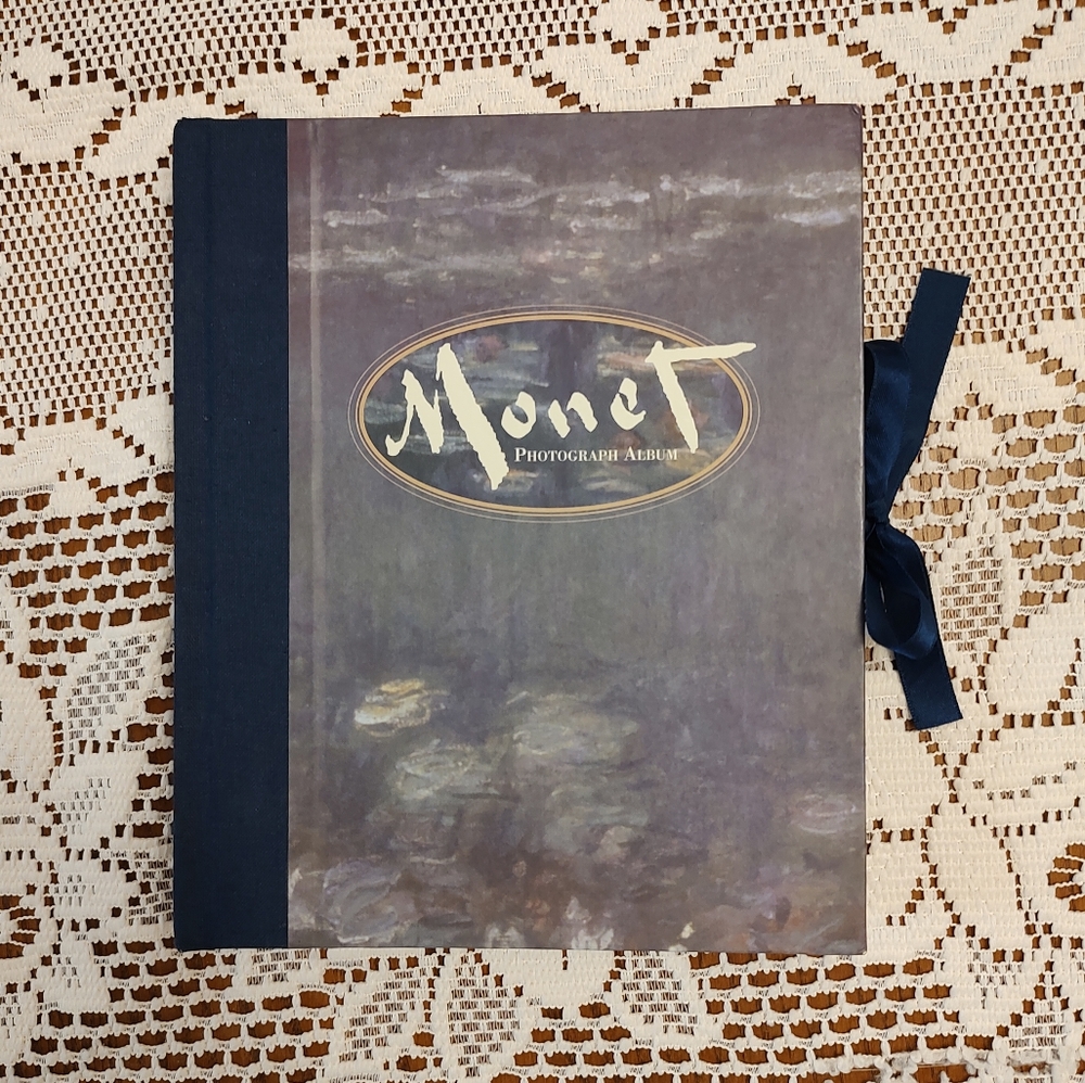 Vintage Bramley Monet Theme Photograph Album Ribbon Tie Hardcover Photo Book